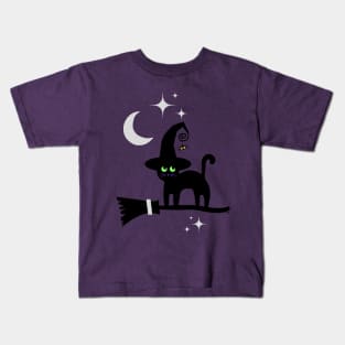 witches cat- halloween Kids T-Shirt